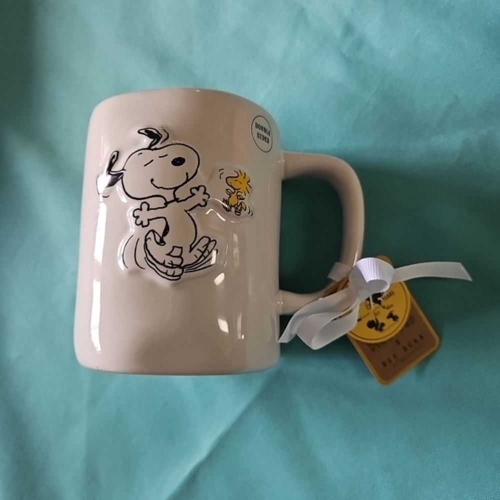 Rae Dunn X Peanuts Snoopy and Woodstock Best Friends Ceramic Mug